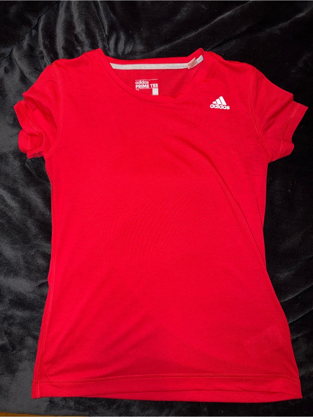 adidas Red Girls' Short Sleeve Athletic Tee